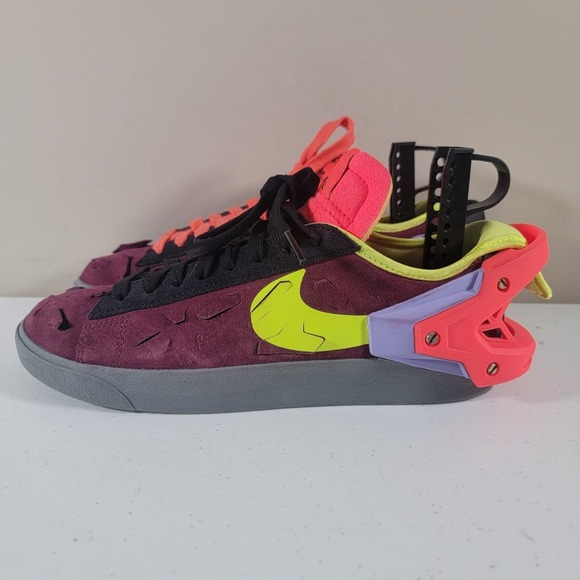 Nike BLAZER LOW ACRNM Men SZ 9.5 Sneaker Night Maroon/Lemon Bordeaux DN2067-600 - Picture 2 of 10